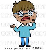 Vector Clip Art of Retro Cartoon Confused Boy Wearing Spectacles by Lineartestpilot