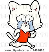 Vector Clip Art of Retro Cartoon Crying Cat by Lineartestpilot