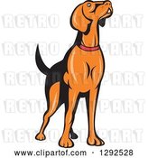 Vector Clip Art of Retro Cartoon Golden Retriever Dog Sniffing the Air by Patrimonio