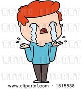 Vector Clip Art of Retro Cartoon Guy Crying by Lineartestpilot