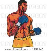 Vector Clip Art of Retro Cartoon Male Athlete Boxer Guy by Patrimonio