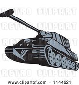Vector Clip Art of Retro Cartoon Military Tank 5 by Patrimonio