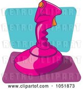 Vector Clip Art of Retro Cartoon Pink Video Game Joystick by Any Vector