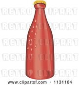 Vector Clip Art of Retro Cartoon Red Beer Bottle 2 by Patrimonio
