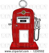 Vector Clip Art of Retro Cartoon Red Gas Pump by Djart