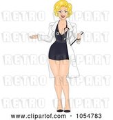 Vector Clip Art of Retro Cartoon Sexy Female Doctor Pinup by BNP Design Studio