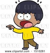 Vector Clip Art of Retro Cartoon Shocked Guy Pointing by Lineartestpilot