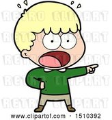 Vector Clip Art of Retro Cartoon Shocked Guy Pointing by Lineartestpilot