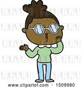 Vector Clip Art of Retro Cartoon Surprised Lady Wearing Spectacles by Lineartestpilot