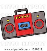Vector Clip Art of Retro Cassette Tape Player by Lineartestpilot