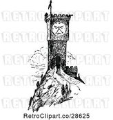 Vector Clip Art of Retro Castle Clock Tower by Prawny Vintage