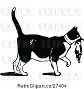 Vector Clip Art of Retro Cat Carrying a Kitten by Prawny Vintage