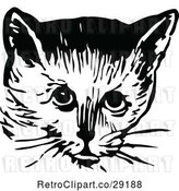 Vector Clip Art of Retro Cat Face 2 by Prawny Vintage