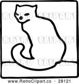 Vector Clip Art of Retro Cat Icon by Prawny Vintage