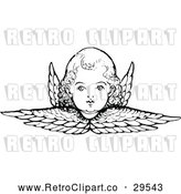 Vector Clip Art of Retro Cherub and Wings by Prawny Vintage