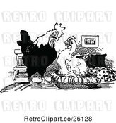 Vector Clip Art of Retro Chicken Couple by Prawny Vintage
