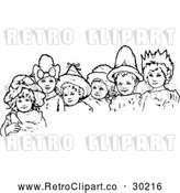 Vector Clip Art of Retro Children Wearing Hats by Prawny Vintage