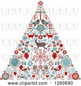 Vector Clip Art of Retro Christmas Tree Made of up Holiday Items by OnFocusMedia