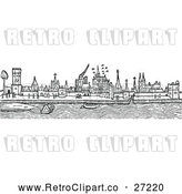 Vector Clip Art of Retro City Skyline by Prawny Vintage