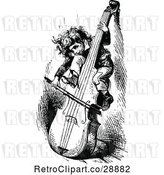 Vector Clip Art of Retro Clipart of a | Boy Playing a Cello| Royalty Free Vector Clipart by Prawny Vintage