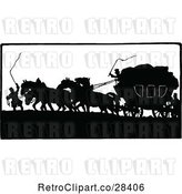 Vector Clip Art of Retro Clipart of a | Silhouetted Horse Drawn Carriage| Royalty Free Vector Illustration by Prawny Vintage