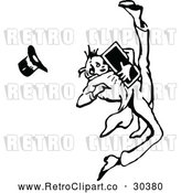 Vector Clip Art of Retro Clumsy Man with a Board by Prawny Vintage