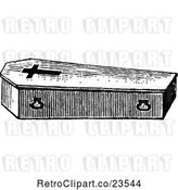 Vector Clip Art of Retro Coffin with a Cross by Prawny Vintage
