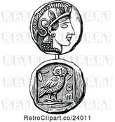 Vector Clip Art of Retro Coin of Athens by Prawny Vintage