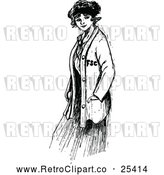 Vector Clip Art of Retro College Girl by Prawny Vintage