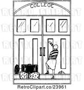 Vector Clip Art of Retro College Student and Luggage by Prawny Vintage