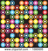 Vector Clip Art of Retro Colorful Circle Background over Black 1 by Prawny
