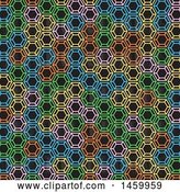 Vector Clip Art of Retro Colorful Geometric Pattern on Black by KJ Pargeter
