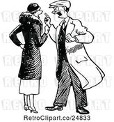 Vector Clip Art of Retro Couple Arguing by Prawny Vintage