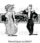 Vector Clip Art of Retro Couple Flirting by Prawny Vintage