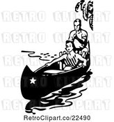 Vector Clip Art of Retro Couple in a Boat by BestVector