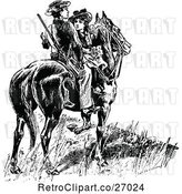 Vector Clip Art of Retro Couple on Horseback by Prawny Vintage