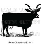Vector Clip Art of Retro Cow 3 by Prawny Vintage