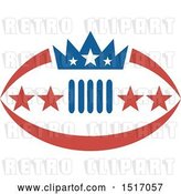 Vector Clip Art of Retro Crown and Stars on an American Football by Patrimonio