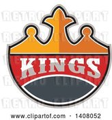 Vector Clip Art of Retro Crown with Kings Text by Patrimonio