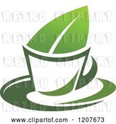 Vector Clip Art of Retro Cup of Green Tea or Coffee 19 by Vector Tradition SM