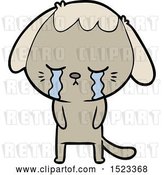 Vector Clip Art of Retro Cute Cartoon Puppy Crying Cartoon by Lineartestpilot