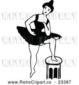 Vector Clip Art of Retro Dancing Ballerina 12 by Prawny Vintage
