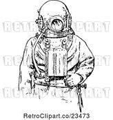 Vector Clip Art of Retro Deep Sea Diver Suit 2 by Prawny Vintage