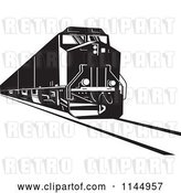 Vector Clip Art of Retro Diesel Train by Patrimonio