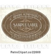 Vector Clip Art of Retro Distressed Brown Genuine Authenticity Label with Sample Text by BestVector