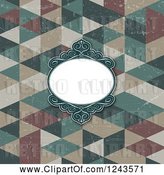 Vector Clip Art of Retro Distressed Geometric Background with an Ornate Frame by KJ Pargeter