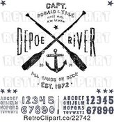 Vector Clip Art of Retro Distressed Navy Anchor and Paddle Designs with Letters and Numbers by BestVector