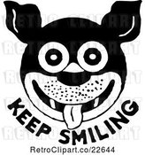 Vector Clip Art of Retro Dog and Keep Smiling Text by BestVector