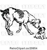 Vector Clip Art of Retro Dog and Puppy by Prawny Vintage