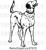 Vector Clip Art of Retro Dog Looking up by Prawny Vintage